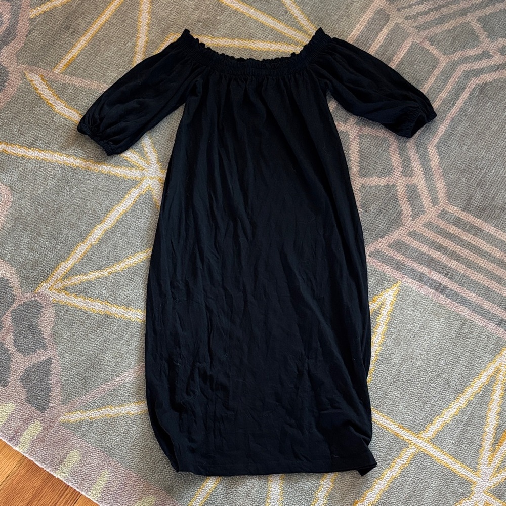 H&M Black Ruffled Off the Shoulder Dress
